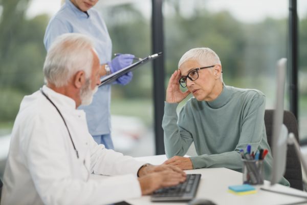 Doctor consulting a patient in a modern clinic